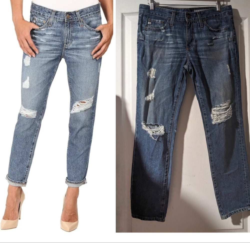 AG Adriano Goldschmied | The Beau Slouchy Skinny Blue Jeans